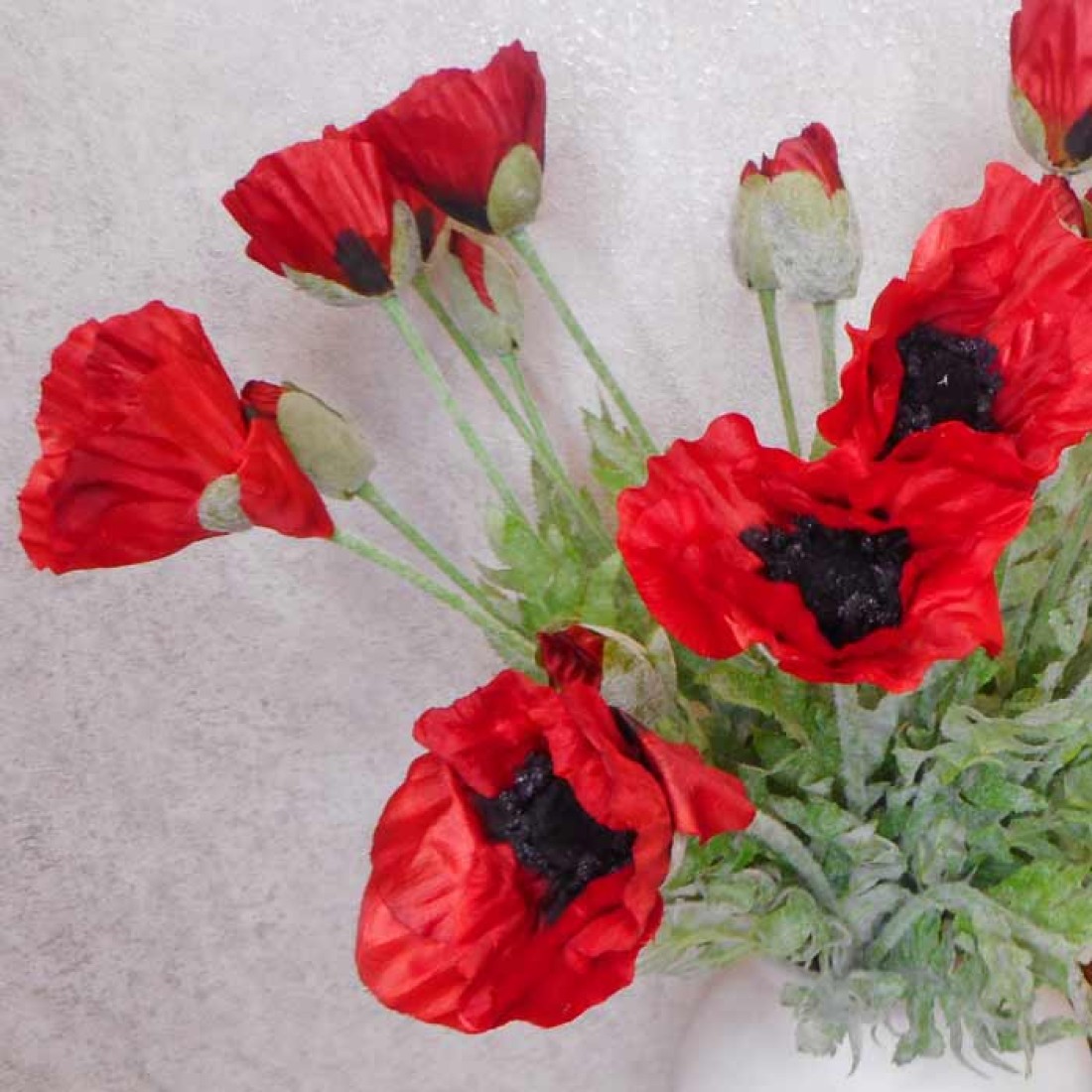 Oriental Silk Poppy Scarlet 70cm Artificial Flowers